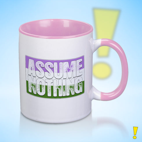 Assume Nothing Genderqueer Pride Flag Color Accent Mug